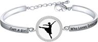 💃 just a girl who loves dancing bracelet: perfect dance gift for ballerinas, dance teachers, and students! logo