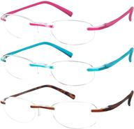 👓 efe reading glasses: 3 pack mix color blue light blocking eyeglasses for women - lightweight anti-eyestrain protection logo