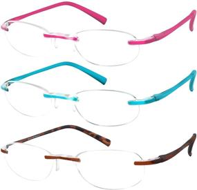 img 4 attached to 👓 EFE Reading Glasses: 3 Pack Mix Color Blue Light Blocking Eyeglasses for Women - Lightweight Anti-Eyestrain Protection