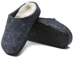 img 3 attached to BIRKENSTOCK Zermatt Plaid Wool Shearling Boys' Clogs & Mules: Warm and Stylish Footwear