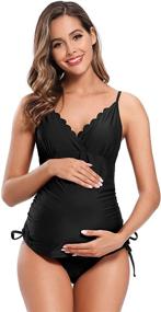 img 4 attached to Shekini Maternity Swimwear: Control Swimsuits 🤰 & Women's Clothing with Swimsuits & Cover Ups