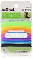 💇 scunci the evolution no slip grip hair ties - assorted colors, 14 ct logo