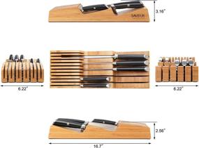 img 1 attached to 🔪 Saveur Selects German Steel Forged 6-Piece Knife Set with Bamboo In-Drawer Storage Knife Block - Model 1026306