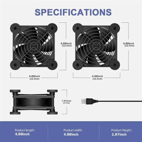 img 2 attached to Quiet Dual 120mm USB Fan with Multi-Speed Controller and High Performance Cooling, includes 500pcs 4 Inch Self-Locking Plastic Zip and Nylon Cable Tie kit by Simple Deluxe