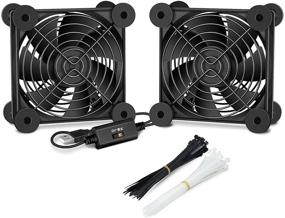 img 4 attached to Quiet Dual 120mm USB Fan with Multi-Speed Controller and High Performance Cooling, includes 500pcs 4 Inch Self-Locking Plastic Zip and Nylon Cable Tie kit by Simple Deluxe