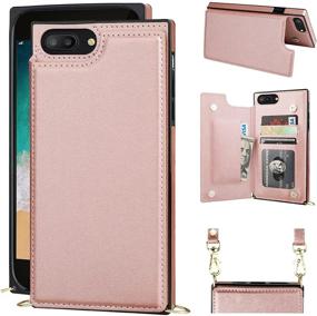 img 4 attached to 👜 Bocasal Crossbody Wallet Case - iPhone 7 Plus/8 Plus - PU Leather - Rose Gold - Credit Card Holder - Kickstand - Shockproof - Detachable Strap - Magnetic Closure - 5.5 inch