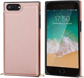 img 2 attached to 👜 Bocasal Crossbody Wallet Case - iPhone 7 Plus/8 Plus - PU Leather - Rose Gold - Credit Card Holder - Kickstand - Shockproof - Detachable Strap - Magnetic Closure - 5.5 inch