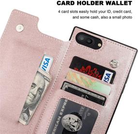 img 1 attached to 👜 Bocasal Crossbody Wallet Case - iPhone 7 Plus/8 Plus - PU Leather - Rose Gold - Credit Card Holder - Kickstand - Shockproof - Detachable Strap - Magnetic Closure - 5.5 inch