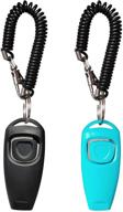 🐾 enhance your pet training: hoaooo pet training clicker whistle with wrist strap - black + blue dog training clickers logo