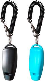 img 3 attached to 🐾 Enhance Your Pet Training: HoAoOo Pet Training Clicker Whistle with Wrist Strap - Black + Blue Dog Training Clickers