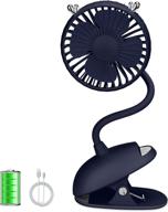 🔵 zonsk portable mini usb fan battery operated with flexible neck - clip-on stroller fan for carset, desktop, home, dorm, office, outdoor & indoor use (blue) logo