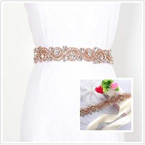 img 3 attached to Wedding Belt Rhinestone Applique Crystal Women's Accessories