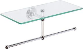 img 3 attached to 🛁 Ginger 2636T/PC Tray: Polished Chrome Glass Shelf with Towel Bar – An Elegant Bathroom Organizer