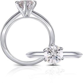 img 4 attached to DovEggs Platinum Plated Moissanite Engagement Women's Jewelry