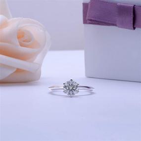 img 3 attached to DovEggs Platinum Plated Moissanite Engagement Women's Jewelry