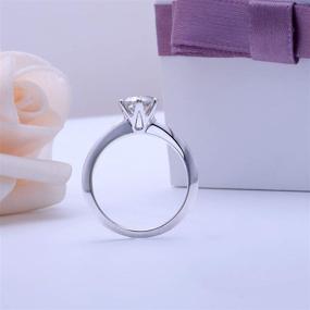 img 2 attached to DovEggs Platinum Plated Moissanite Engagement Women's Jewelry