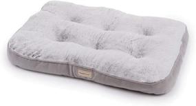 img 2 attached to 🐶 LuxeSpot Crate Mat, Cozy Dog Bed, Durable Plush, Soft Cushion, Tufted Design, Thick & Comfy, 2-Tone Gray, Medium Size (31x22)