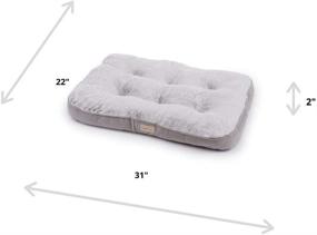 img 1 attached to 🐶 LuxeSpot Crate Mat, Cozy Dog Bed, Durable Plush, Soft Cushion, Tufted Design, Thick & Comfy, 2-Tone Gray, Medium Size (31x22)