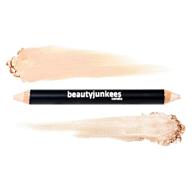 natural eye brightener stick highlighter & eyebrow concealer duo pencil crayon makeup - creamy matte brow shaper definer, shimmer for inner corner highlighting | gluten-free, paraben-free, cruelty-free | cool beige shade logo