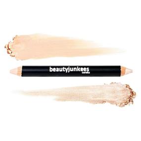 img 4 attached to Natural Eye Brightener Stick Highlighter & Eyebrow Concealer Duo Pencil Crayon Makeup - Creamy Matte Brow Shaper Definer, Shimmer for Inner Corner Highlighting | Gluten-Free, Paraben-Free, Cruelty-Free | Cool Beige Shade