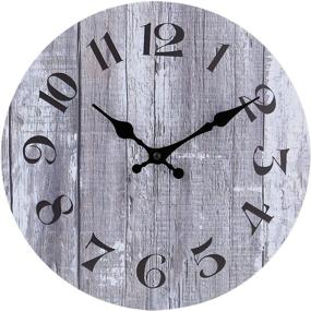img 4 attached to 🕰️ Vintage Gray Wooden Wall Clock - Silent Non-Ticking Quartz Battery Operated-10 Inch