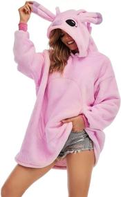 img 1 attached to 🧥 Unisex Super Cozy Wearable Oversized Blanket Sweatshirt with Hood, One Size - Perfect for Men and Women