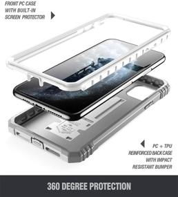 img 2 attached to 📱 Poetic iPhone 11 Pro Max Rugged Case with Kickstand - Full-Body Shockproof Protective Cover, White