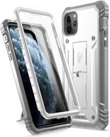 📱 poetic iphone 11 pro max rugged case with kickstand - full-body shockproof protective cover, white logo