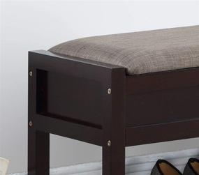 img 1 attached to 👠 Stylish Roundhill Furniture Rouen Espresso Seating Bench: Efficient Shoe Storage Included