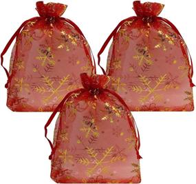 img 3 attached to Christmas Snowflake Organza Drawstring Bags for Retail Use - Ankirol Retail Store Fixtures & Equipment