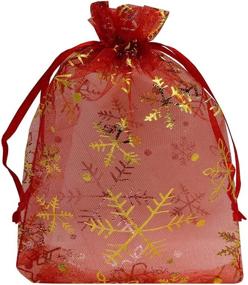 img 4 attached to Christmas Snowflake Organza Drawstring Bags for Retail Use - Ankirol Retail Store Fixtures & Equipment