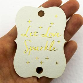 img 3 attached to 💫 Sparkling Little Violin Wedding Tags by Summer-Ray: Enhance Your Special Day with Shimmering White Gold Foil and Hot Stamping - Let Love Sparkle!