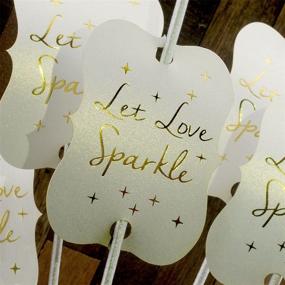 img 2 attached to 💫 Sparkling Little Violin Wedding Tags by Summer-Ray: Enhance Your Special Day with Shimmering White Gold Foil and Hot Stamping - Let Love Sparkle!