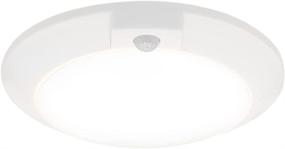 img 1 attached to 💡 Maxxima 6 in. Round Motion Sensor LED Ceiling Mount Light Fixture - 3000K Warm White - 600 Lumens: Perfect Closet Lighting Solution
