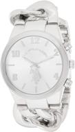 🕰️ stylish & sophisticated: u.s. polo assn. women's usc40178 analog silver watch – elegant analog quartz timepiece logo