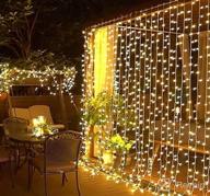 img 1 attached to 🎄 MAGGIFT 304 LED Curtain String Lights, 9.8 x 9.8 ft, Remote Control Plug in Fairy String Light, Christmas Backdrop for Indoor/Outdoor Bedroom Window Wedding Party Decoration, Warm White review by Summer Hendricks