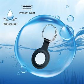 img 1 attached to 🔑 Waterproof Silicone Keychain 4-Pack for Airtags - Protective Case, Washable Cover for Airtag Tracker, Drop Protection, Shock-Absorbing, Anti-Scratch, Key Ring