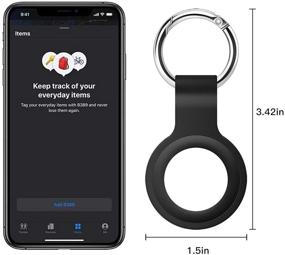 img 3 attached to 🔑 Waterproof Silicone Keychain 4-Pack for Airtags - Protective Case, Washable Cover for Airtag Tracker, Drop Protection, Shock-Absorbing, Anti-Scratch, Key Ring