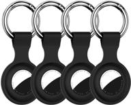 🔑 waterproof silicone keychain 4-pack for airtags - protective case, washable cover for airtag tracker, drop protection, shock-absorbing, anti-scratch, key ring logo