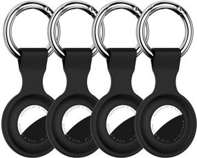 img 4 attached to 🔑 Waterproof Silicone Keychain 4-Pack for Airtags - Protective Case, Washable Cover for Airtag Tracker, Drop Protection, Shock-Absorbing, Anti-Scratch, Key Ring