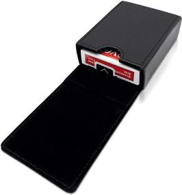 img 2 attached to 🃏 Stylish Luck Lab Single Deck Leather Playing Card Case/Holder in Black - Ideal for Poker and Bridge Size Cards