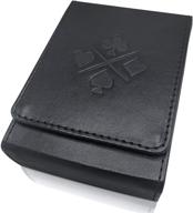 🃏 stylish luck lab single deck leather playing card case/holder in black - ideal for poker and bridge size cards logo