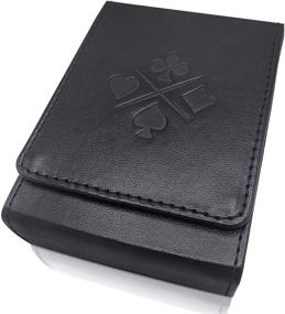 img 4 attached to 🃏 Stylish Luck Lab Single Deck Leather Playing Card Case/Holder in Black - Ideal for Poker and Bridge Size Cards