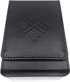 img 3 attached to 🃏 Stylish Luck Lab Single Deck Leather Playing Card Case/Holder in Black - Ideal for Poker and Bridge Size Cards