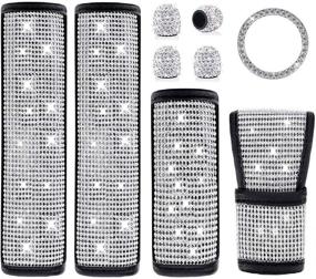 img 4 attached to 💎 Boltigen Bling Car Accessories for Women Interior Set - Add Sparkle to Your Ride with 6 Pack Diamond Car Accessories!