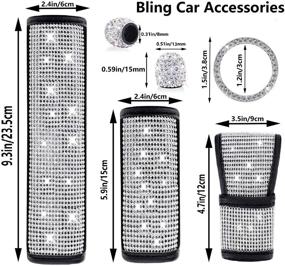 img 2 attached to 💎 Boltigen Bling Car Accessories for Women Interior Set - Add Sparkle to Your Ride with 6 Pack Diamond Car Accessories!