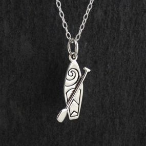 img 3 attached to 🏄 Sterling Silver Stand Up Paddle Board Charm Necklace: Stylish 18" Cable Chain for Paddleboarding Enthusiasts