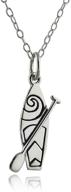 🏄 sterling silver stand up paddle board charm necklace: stylish 18" cable chain for paddleboarding enthusiasts logo