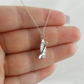 img 2 attached to 🏄 Sterling Silver Stand Up Paddle Board Charm Necklace: Stylish 18" Cable Chain for Paddleboarding Enthusiasts