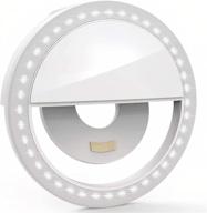 💡 enhance your selfies with clip-on selfie ring light for smart phones - 3 light modes, rechargeable (white) logo